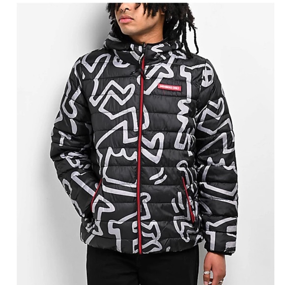 Members Only X Keith Haring Reversible Puffer Jacket XL - Picture 12 of 13